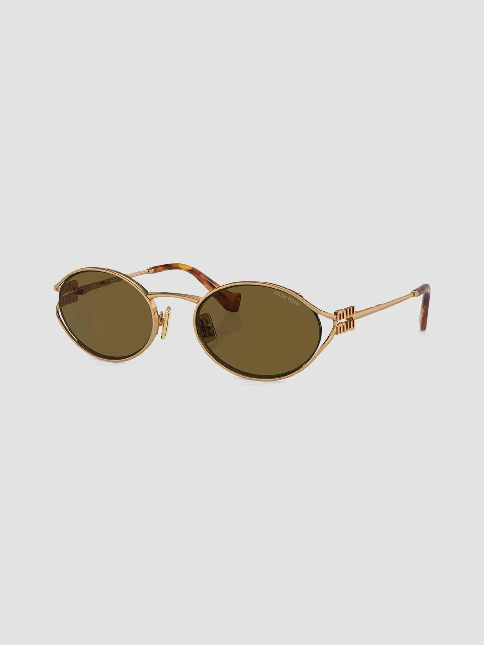 Women's MU 52YS Oval Sunglasses - Dark Brown - 1