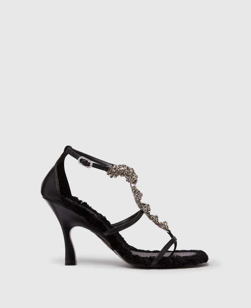 Elsa Crystal Flowers Heeled Sandals 1