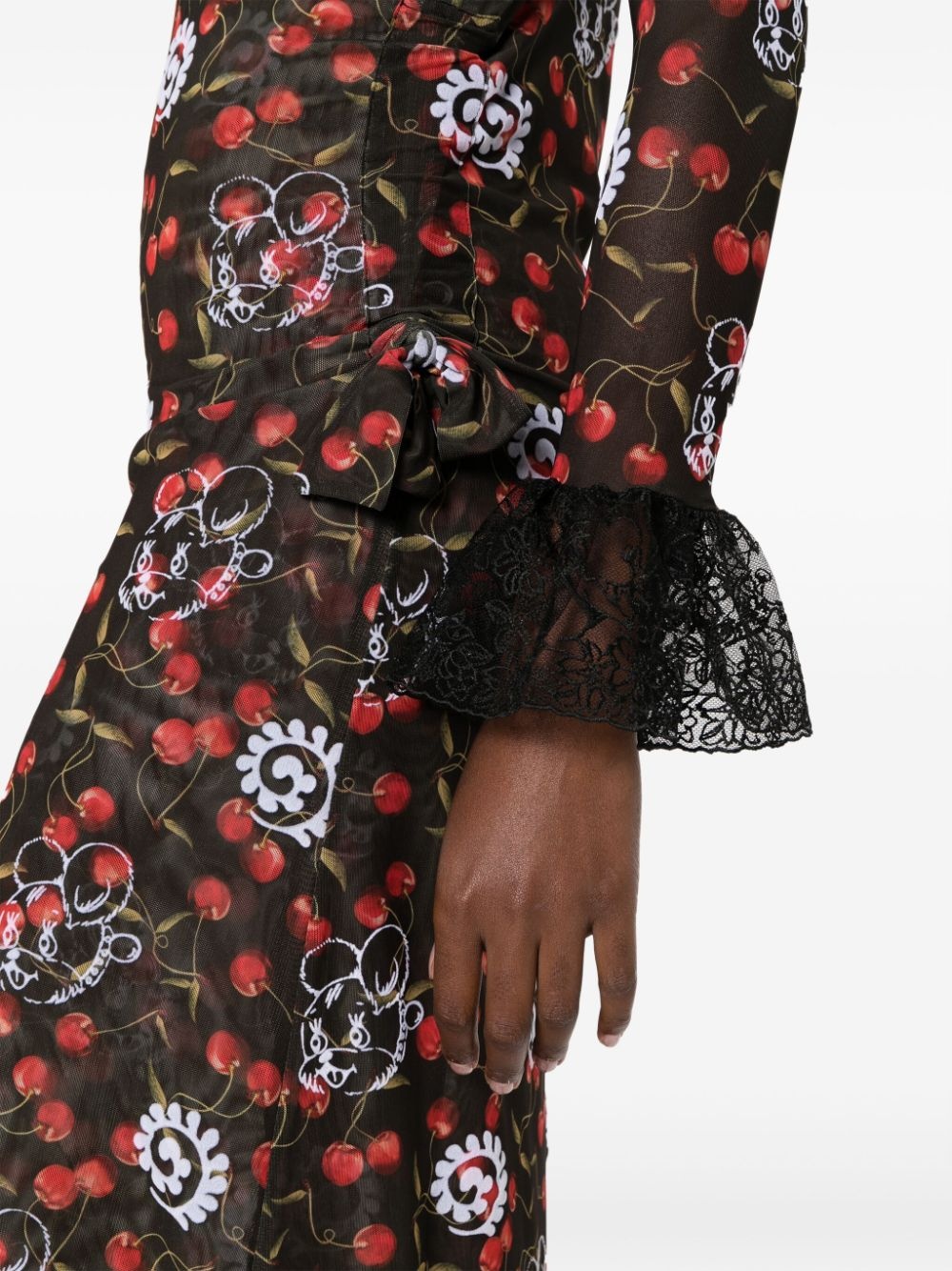 Windsucker semi-sheer midi dress - 5