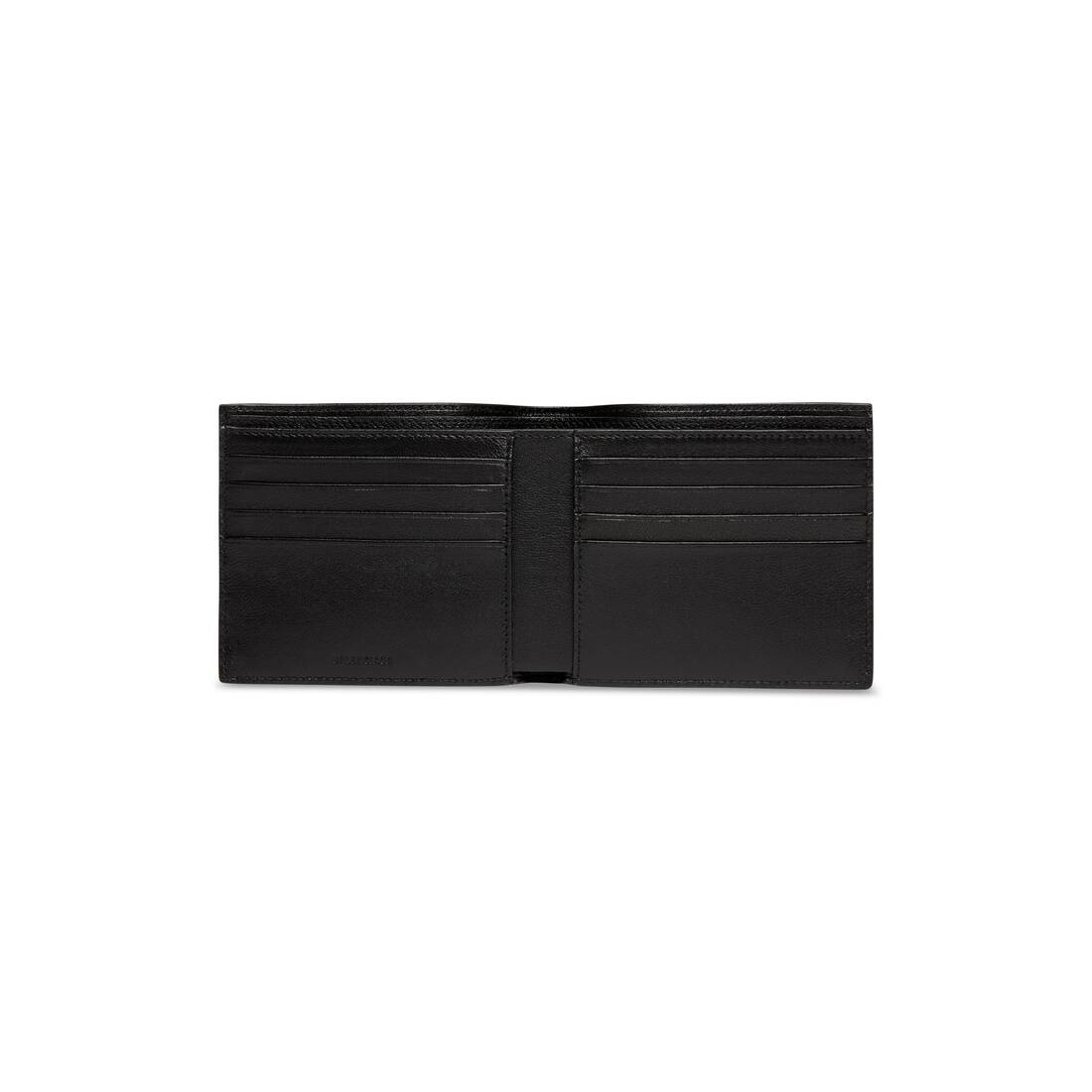Men's Cash Square Folded Wallet With Reflective Allover Logo in Black - 3