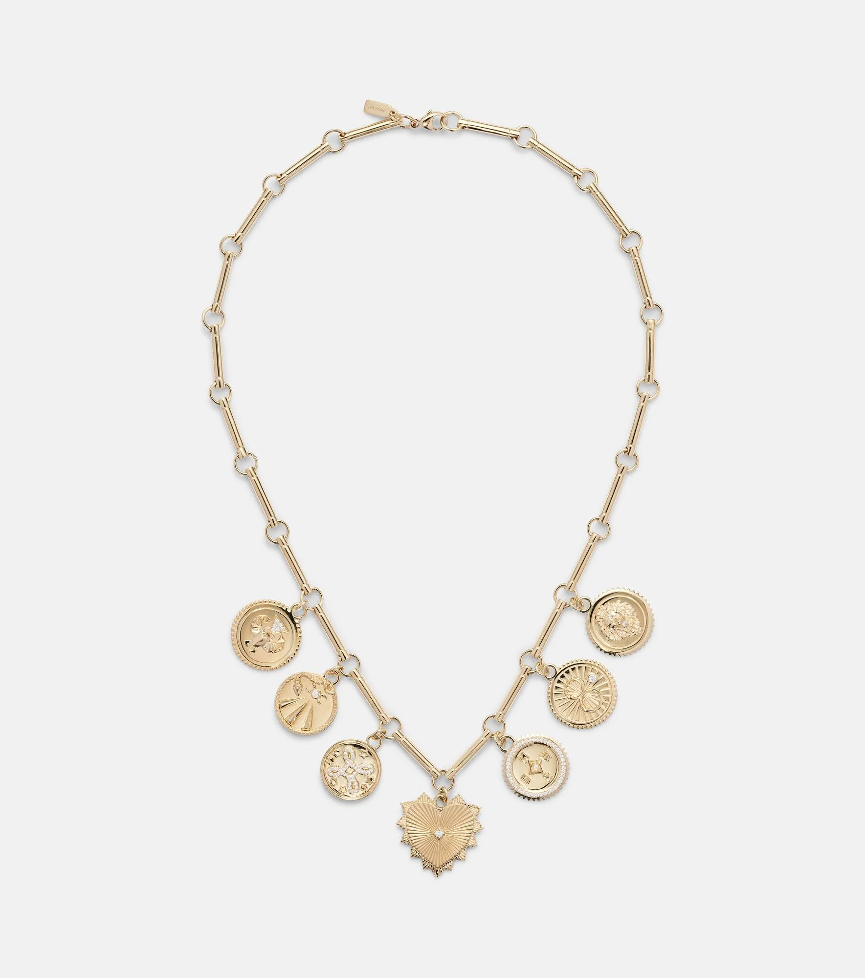 Love 18kt gold chain choker with diamonds - 1