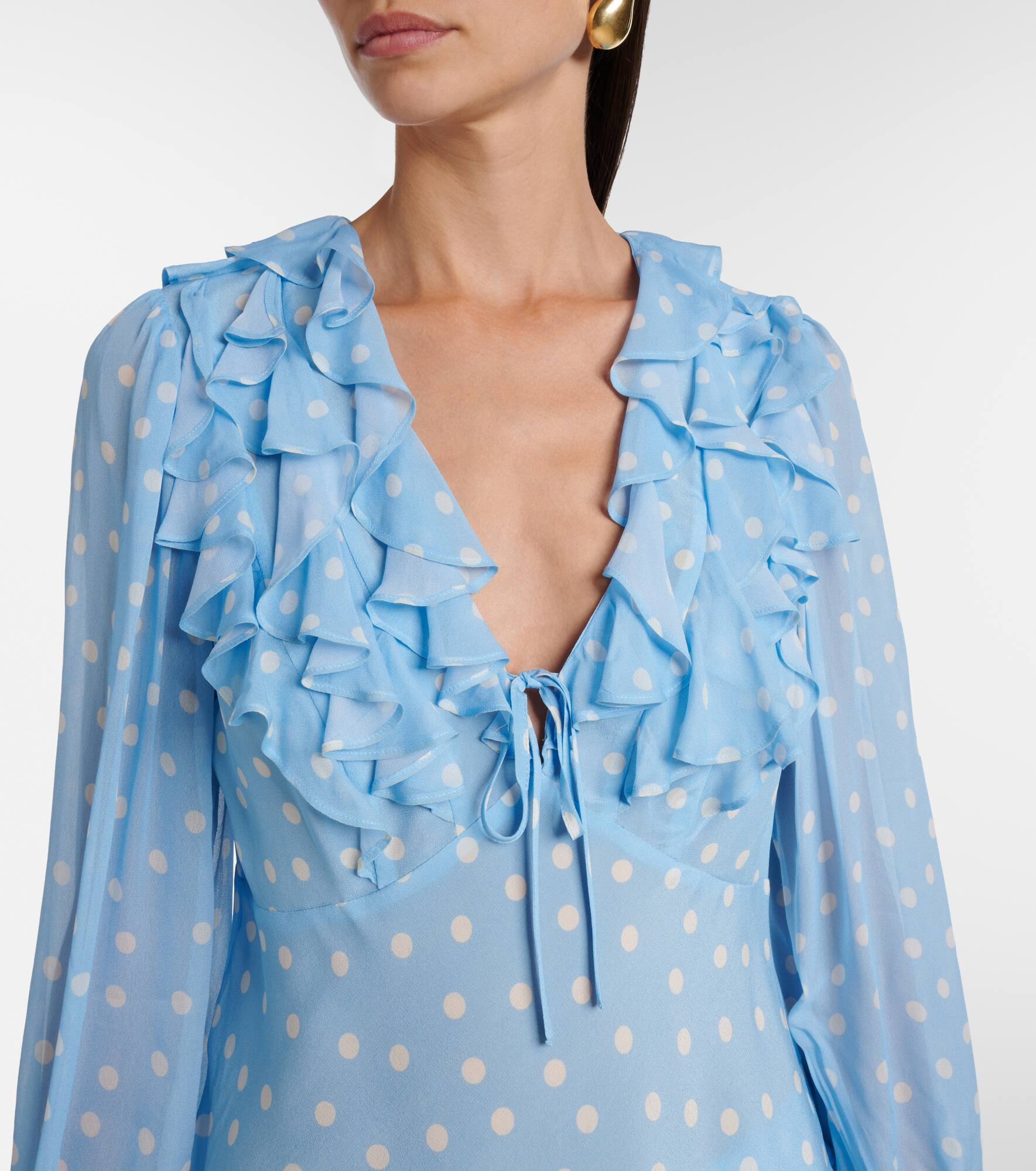 Lasca polka-dot silk top - 4