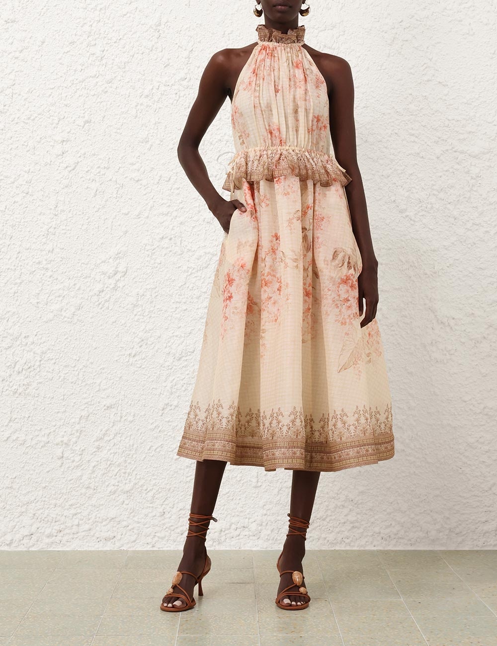 Zimmermann ILLUMINATE HALTER MIDI DRESS | REVERSIBLE