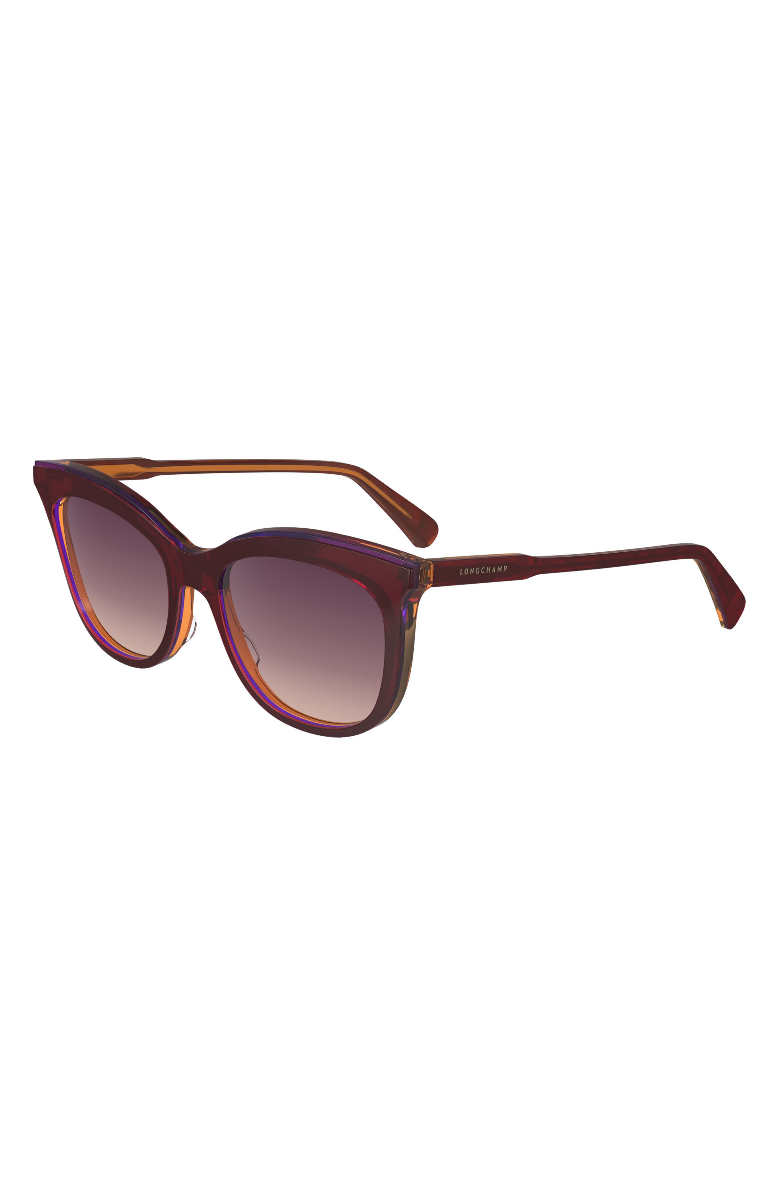 Longchamp 53mm Gradient Cat Eye Sunglasses in Dark Rose/Peach at Nordstrom - 2