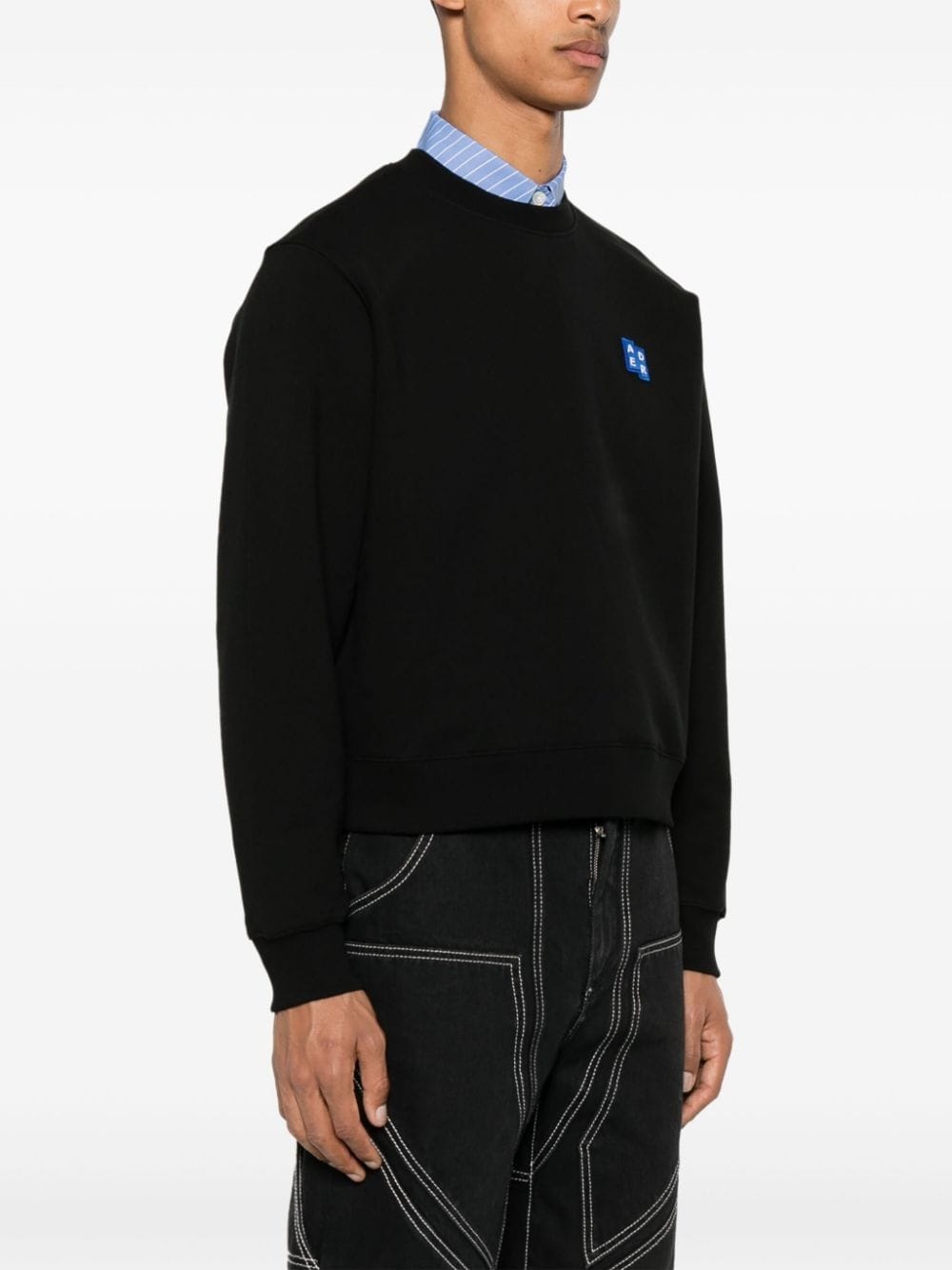logo-patch cotton sweatshirt - 4