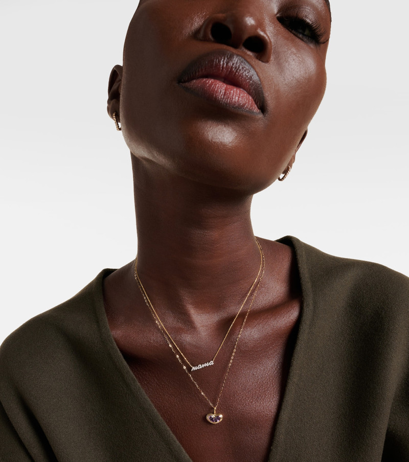 STONE AND STRAND 10kt gold pendant necklace with amethyst and topaz outlook