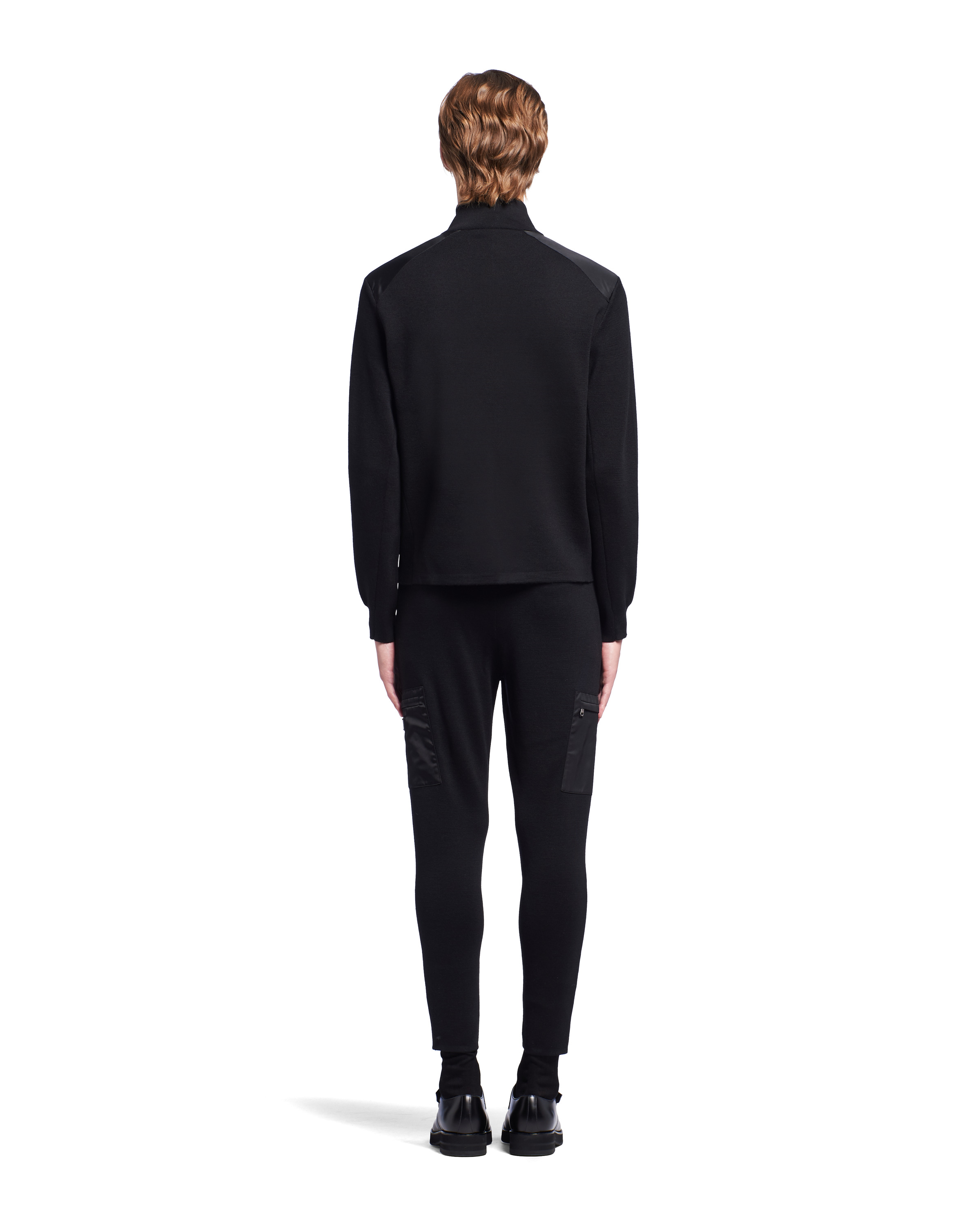 Re-Nylon Gabardine and wool knit cardigan - 4