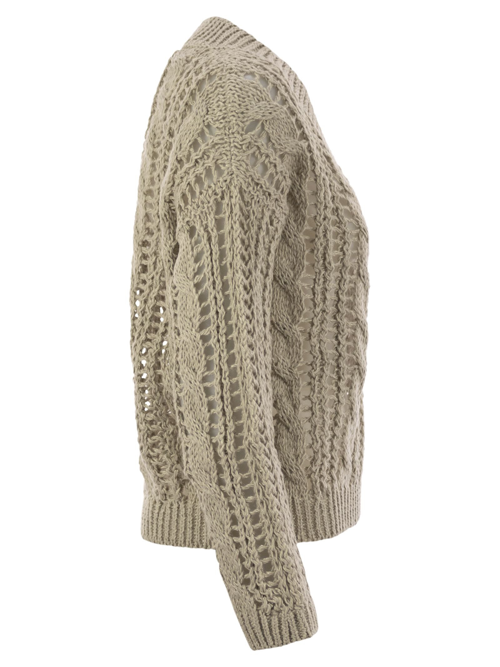 Brunello Cucinelli Women Cable & Mesh Jute And Cotton Jersey - 3