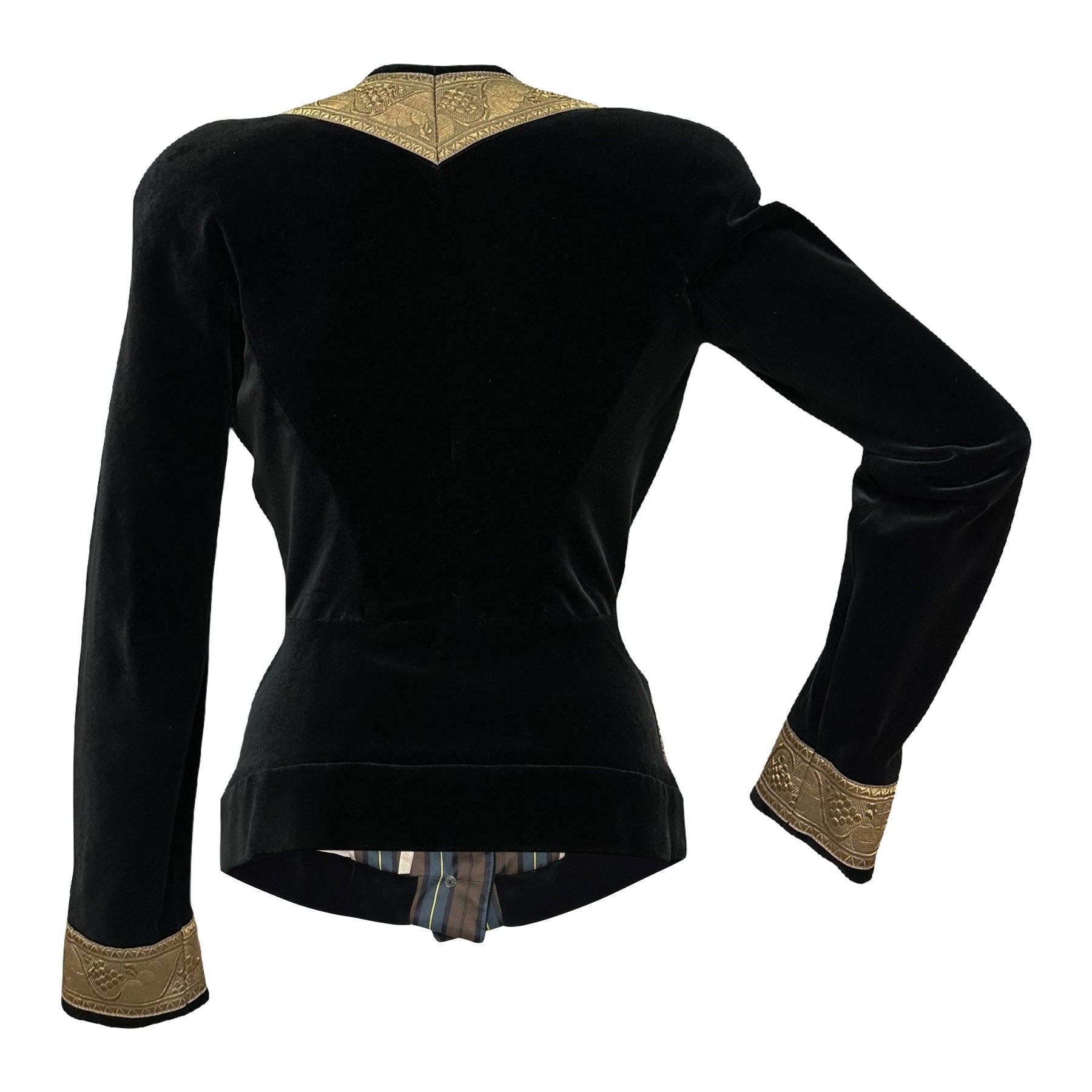 VIVIENNE WESTWOOD Fall Winter 1998 "Dressed To Scale" Velvet Brocade Jacket with Orb Buttons - 2