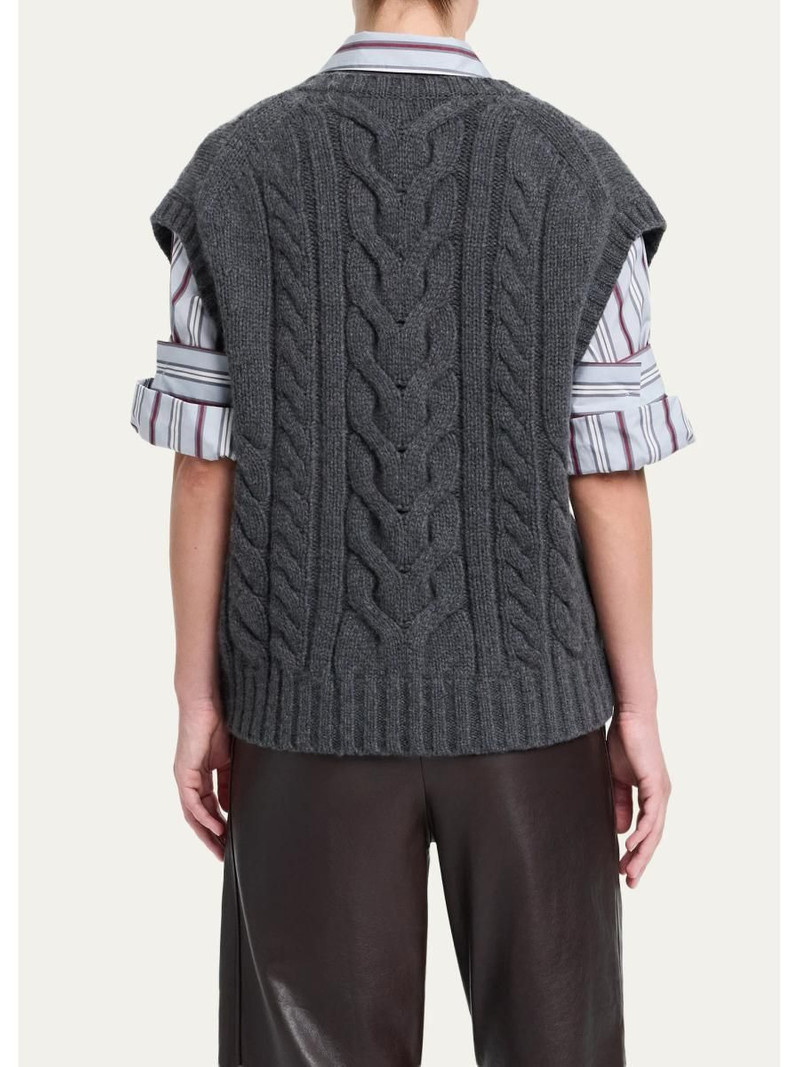 Pops Cable-Knit Cashmere Vest 3