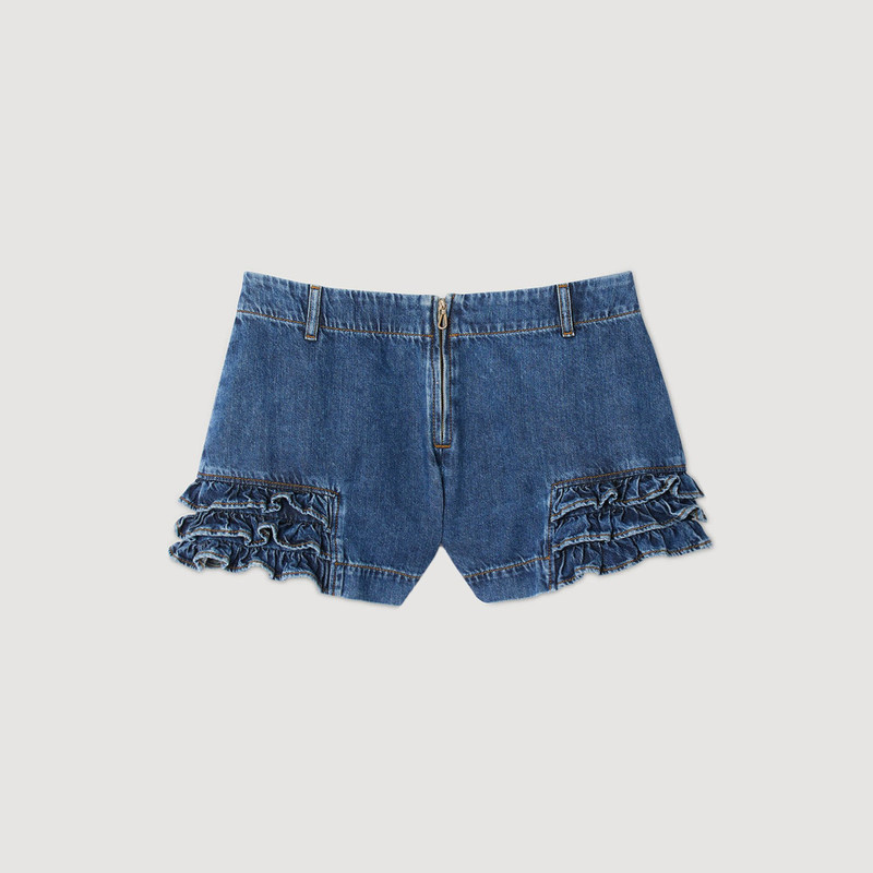 RUFFLED DENIM SHORTS 1