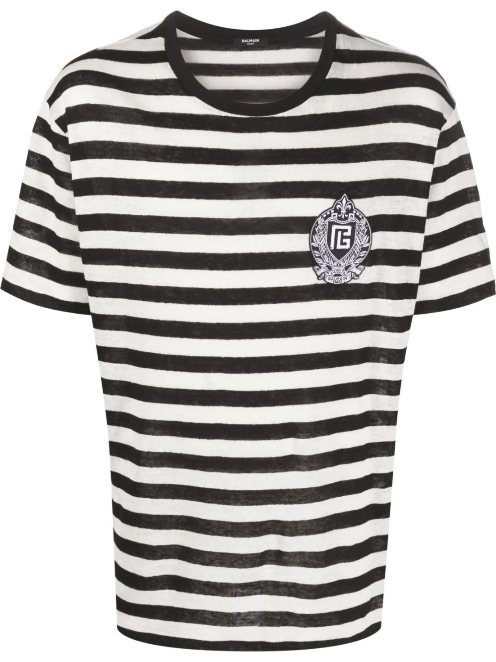 Sailor striped logo-patch T-shirt - 1