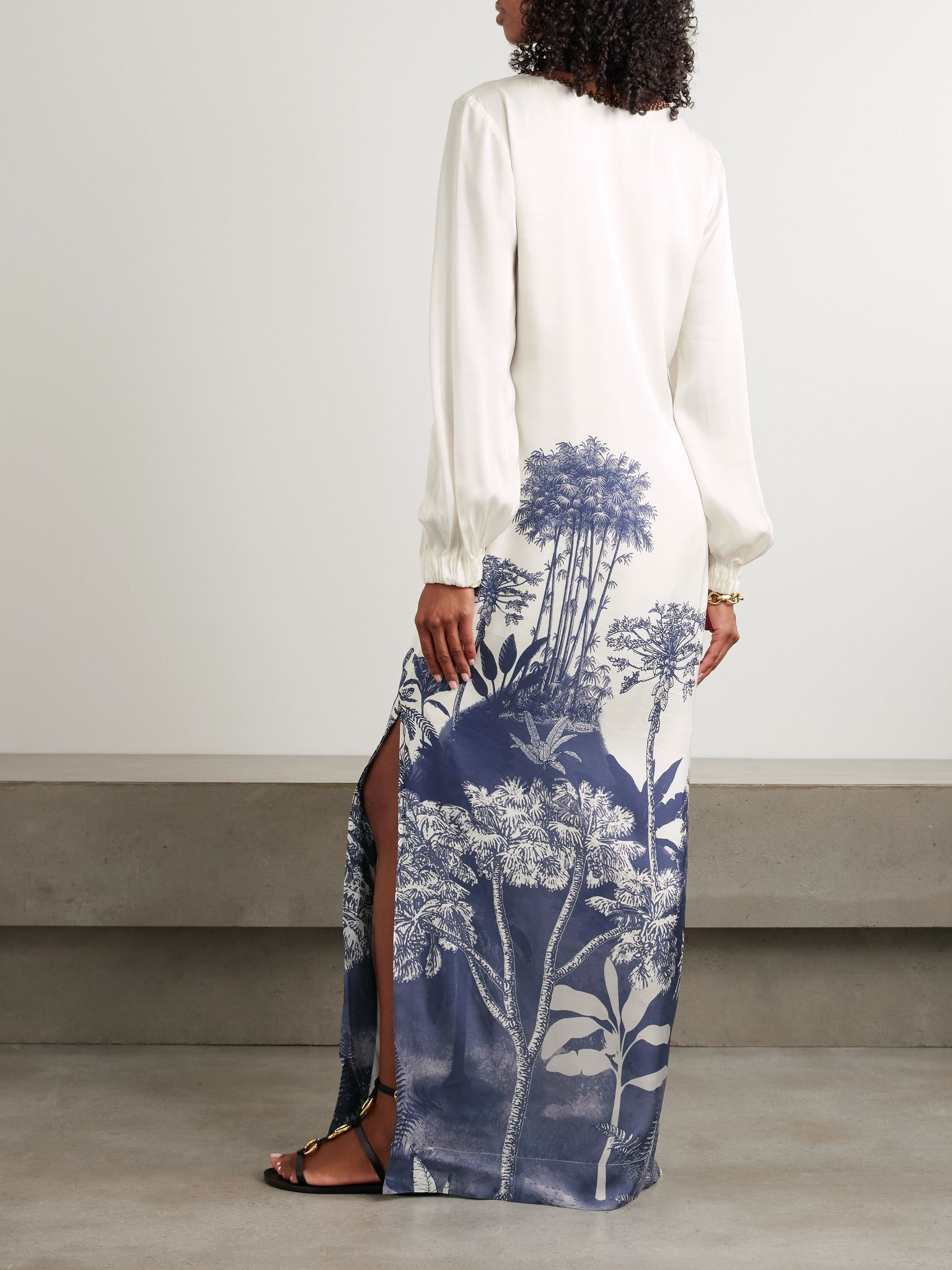 Gingko printed LENZING™ ECOVERO™-blend maxi dress Ivory - 3