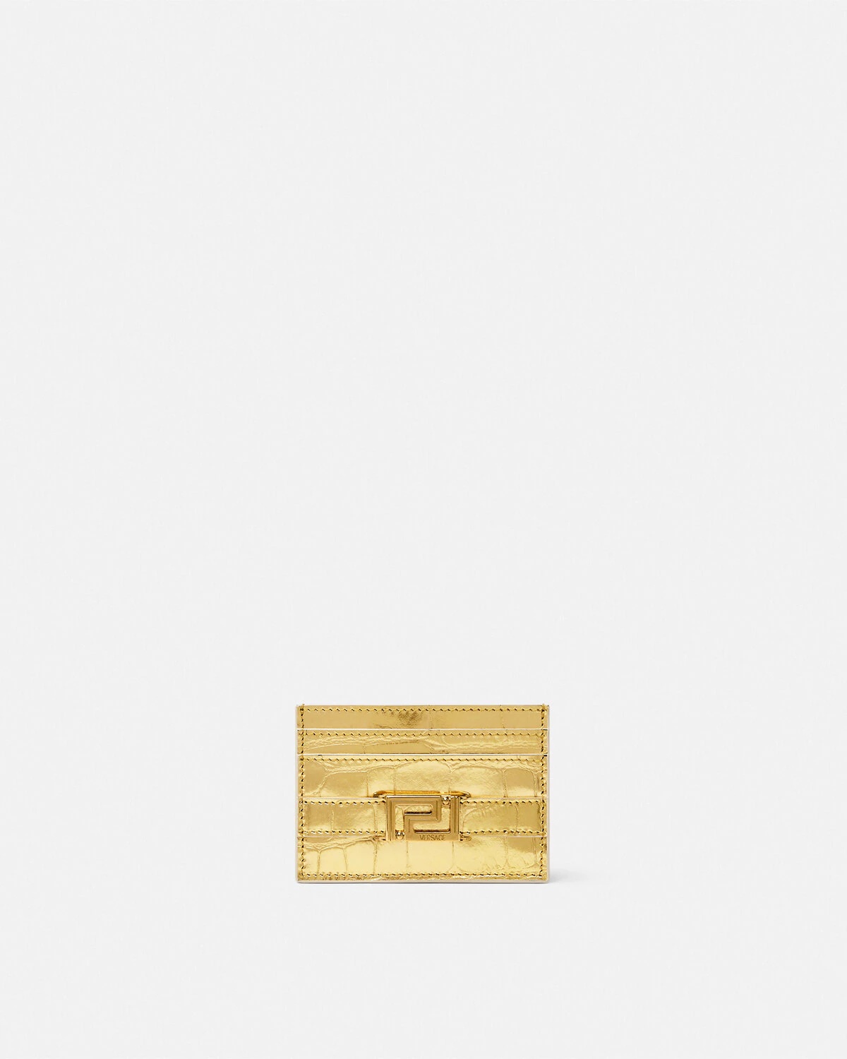 Croc-Effect Greca Goddess Card Holder - 1