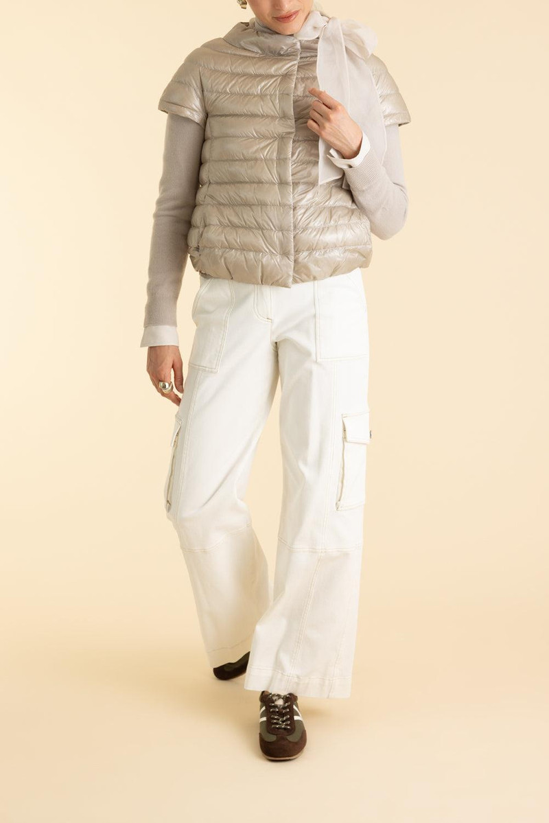 Herno Iconico Emilia Cap Sleeve - Champagne outlook