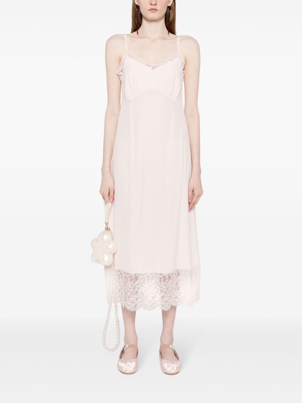 lace-trim slip dress - 4