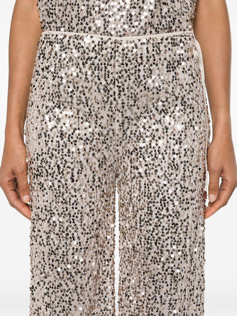 Net sequin straight-leg trousers - 5