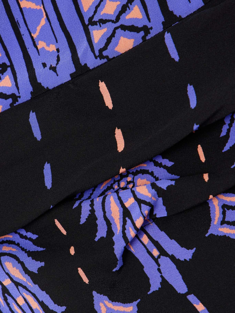 Black Canyon one-shoulder printed silk crepe de chine mini dress 4