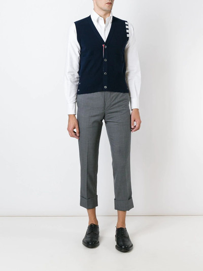 Thom Browne sleeveless buttoned cardigan outlook
