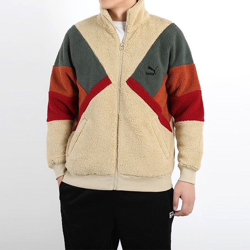 Puma Retro Block Sherpa Jacket 'Brown Red Green' 530808-12 - 3