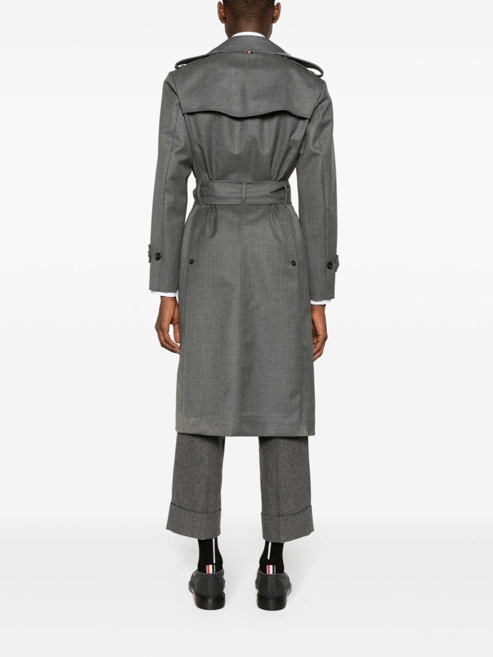 wool double-breasted trench coat - 4
