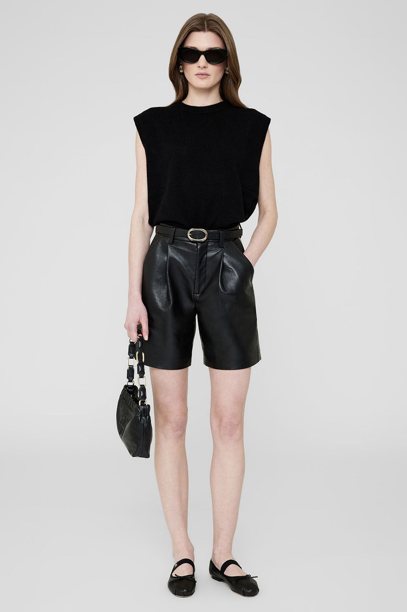 ANINE BING Small Signature Link Belt - Black With Gold outlook