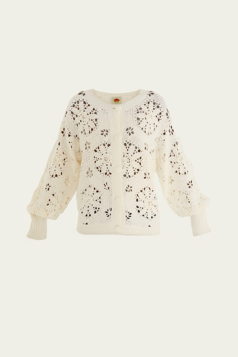 Off-White Crochet 3D Flower Knit Cardigan 4