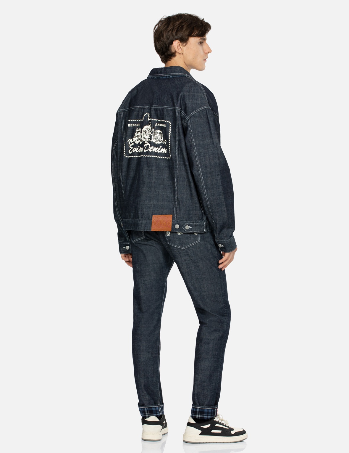 ROPE-PATTERN SEAGULL PRINT CARROT FIT DENIM JEANS #2017 - 3