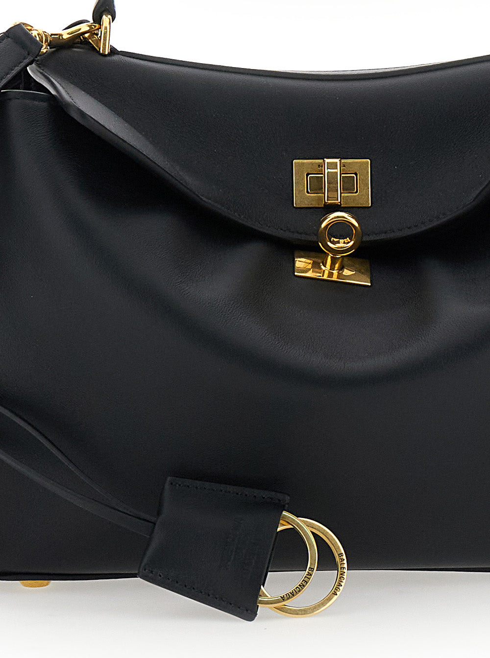 Balenciaga Women 'Small Rodeo' Black Handbag With Detachable Key Holder In Smooth Leather Woman - 5