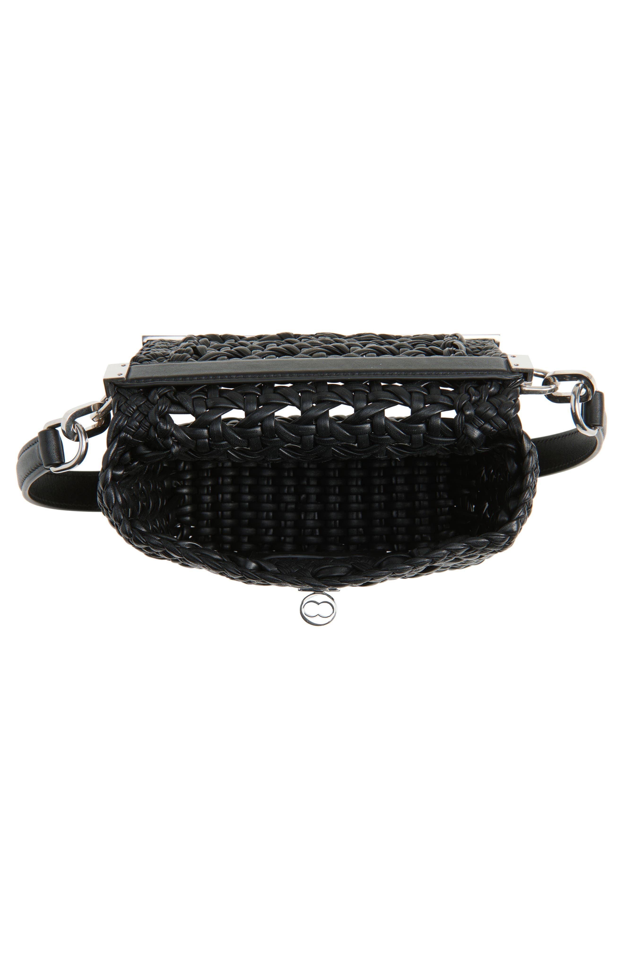 Dolce&Gabbana Marlene Woven Leather Shoulder Bag in Black/Black at Nordstrom - 4
