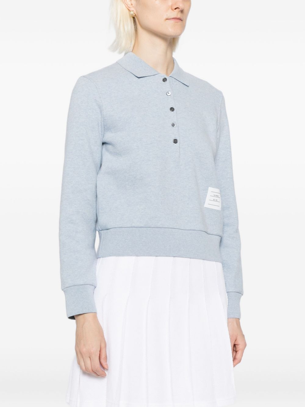 logo-appliqué cotton polo top - 3