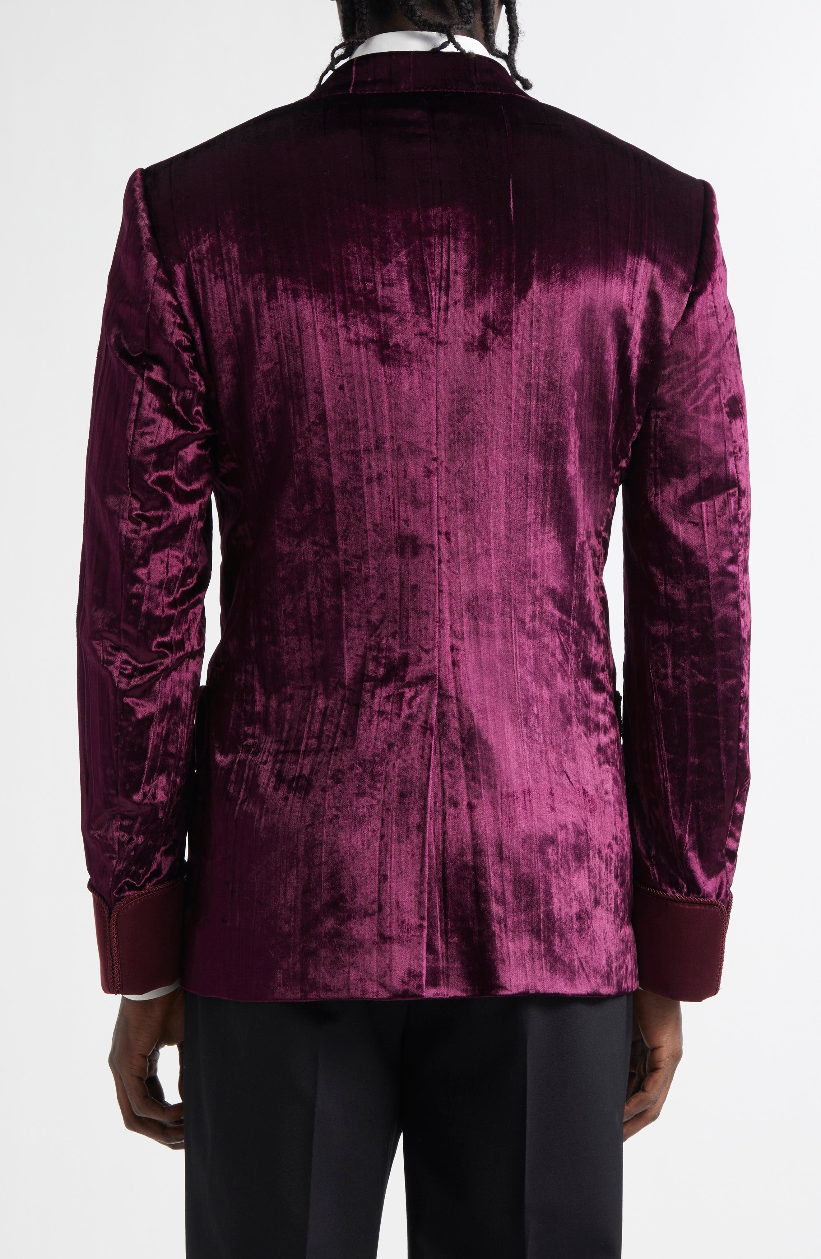 Dolce&Gabbana Double Breasted Velvet Jacket in F0130 Melanzana Scurissimo at Nordstrom - 3