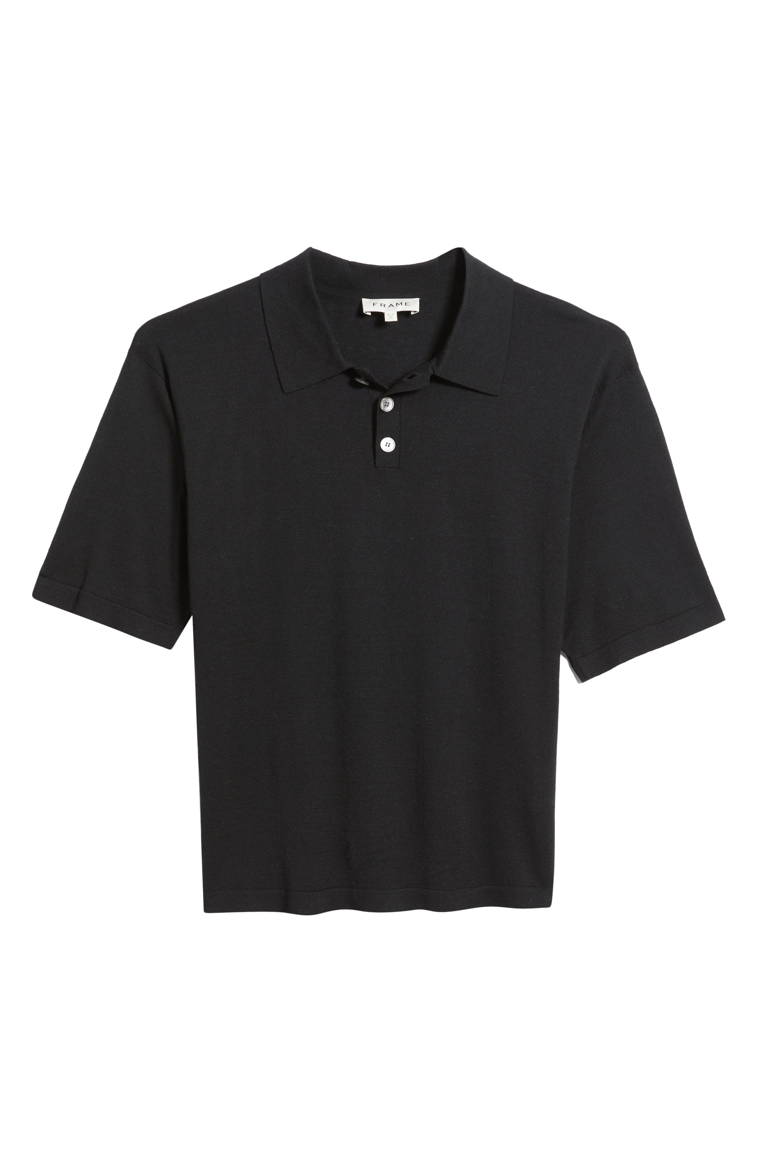 FRAME Silk & Cotton Polo in Black at Nordstrom - 5