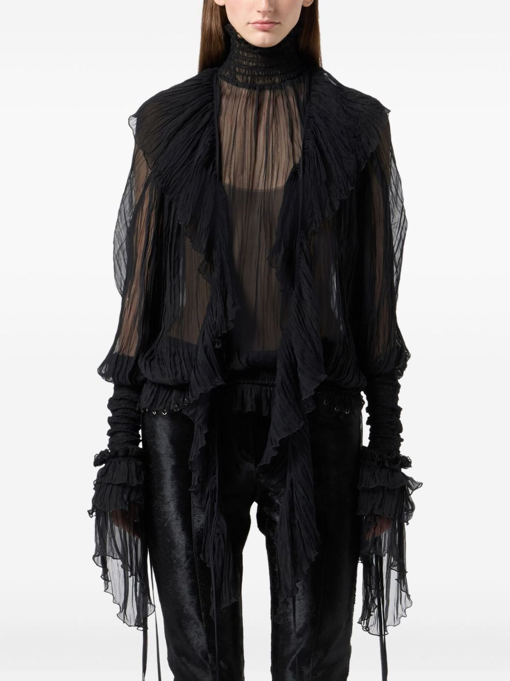 SILK CHIFFON BLOUSE - 5