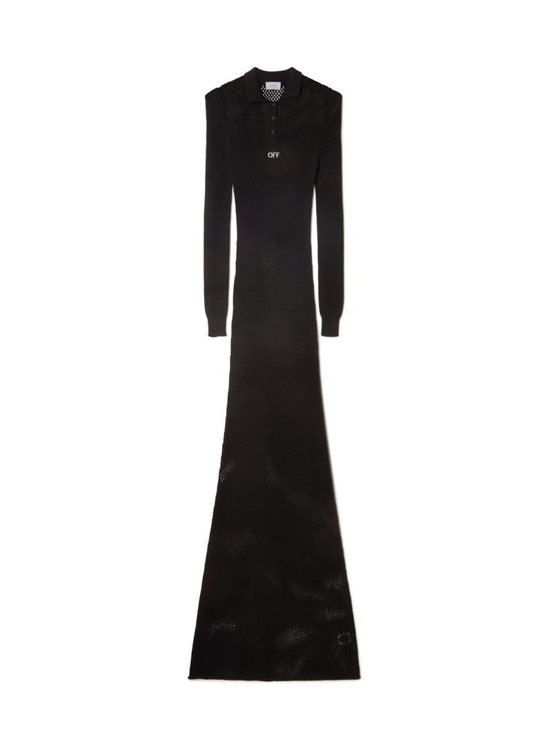 Net Long Polo Dress - 1