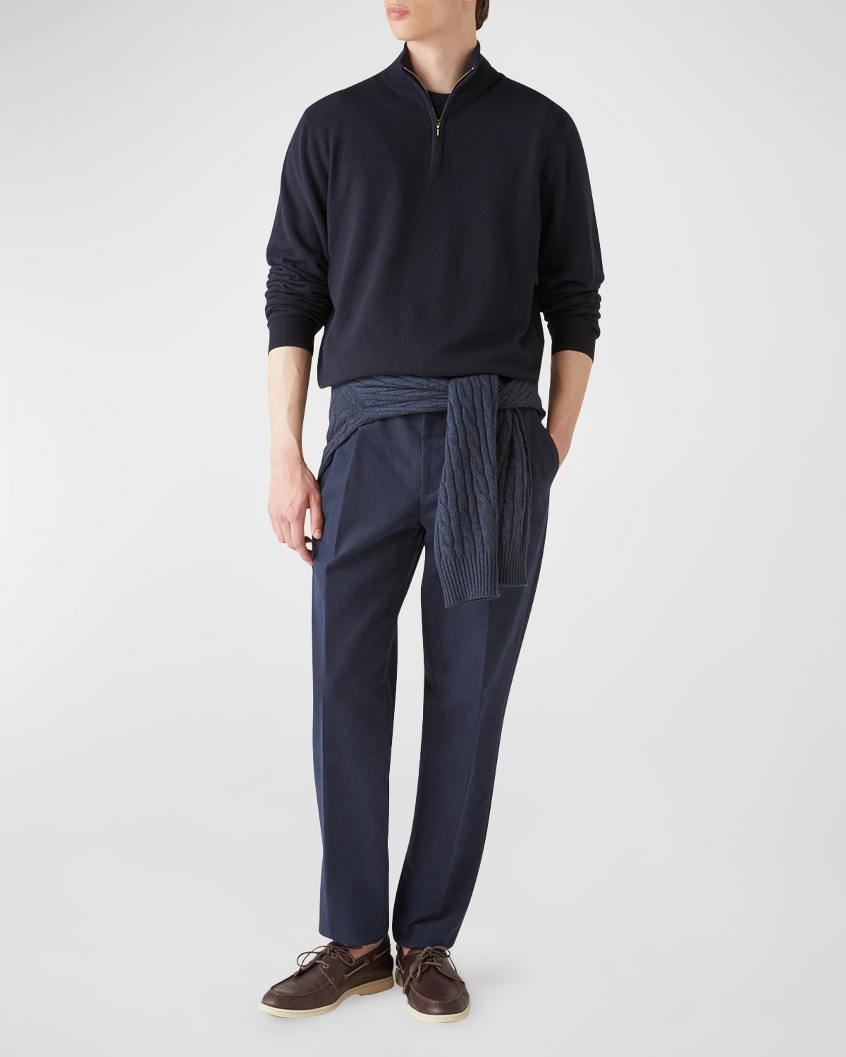 Men's Mezzocollo Baby Cashmere Quarter-Zip Sweater - 3