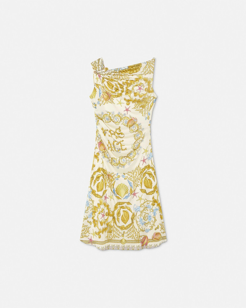 Underwater Barocco Draped Flared Mini Dress 1