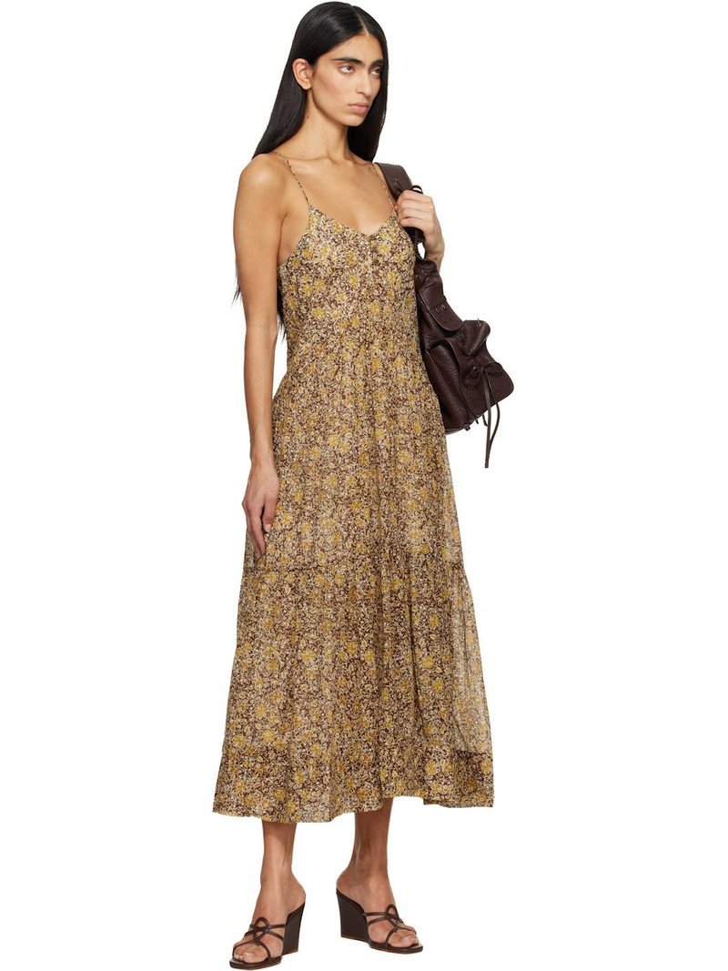 Isabel Marant Étoile Brown & Khaki Sabba Midi Dress outlook