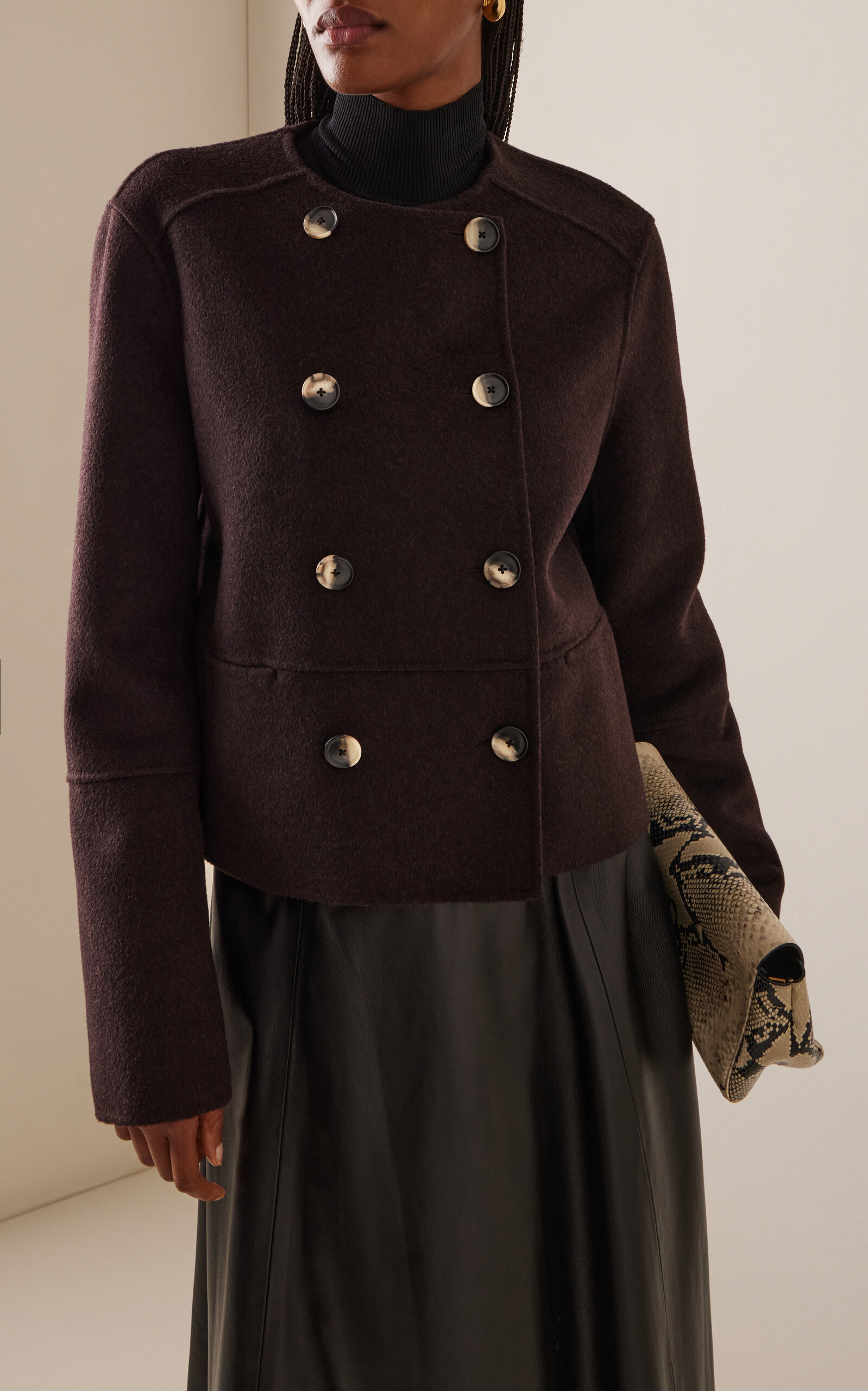 Courtney Double-Faced Wool-Cashmere Jacket brown - 3
