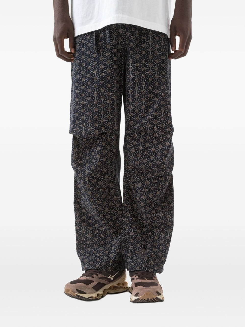 geometric-pattern track pants - 3