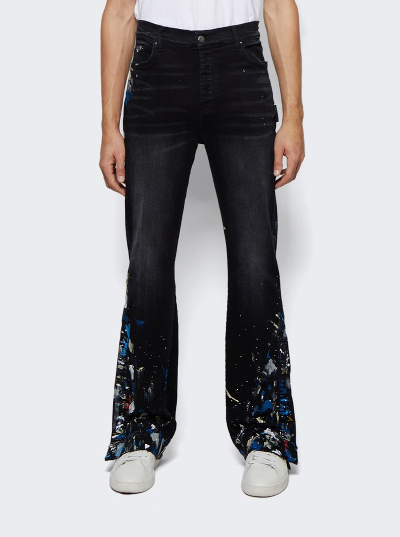 Paint Splatter Flare Jean Aged Black 3