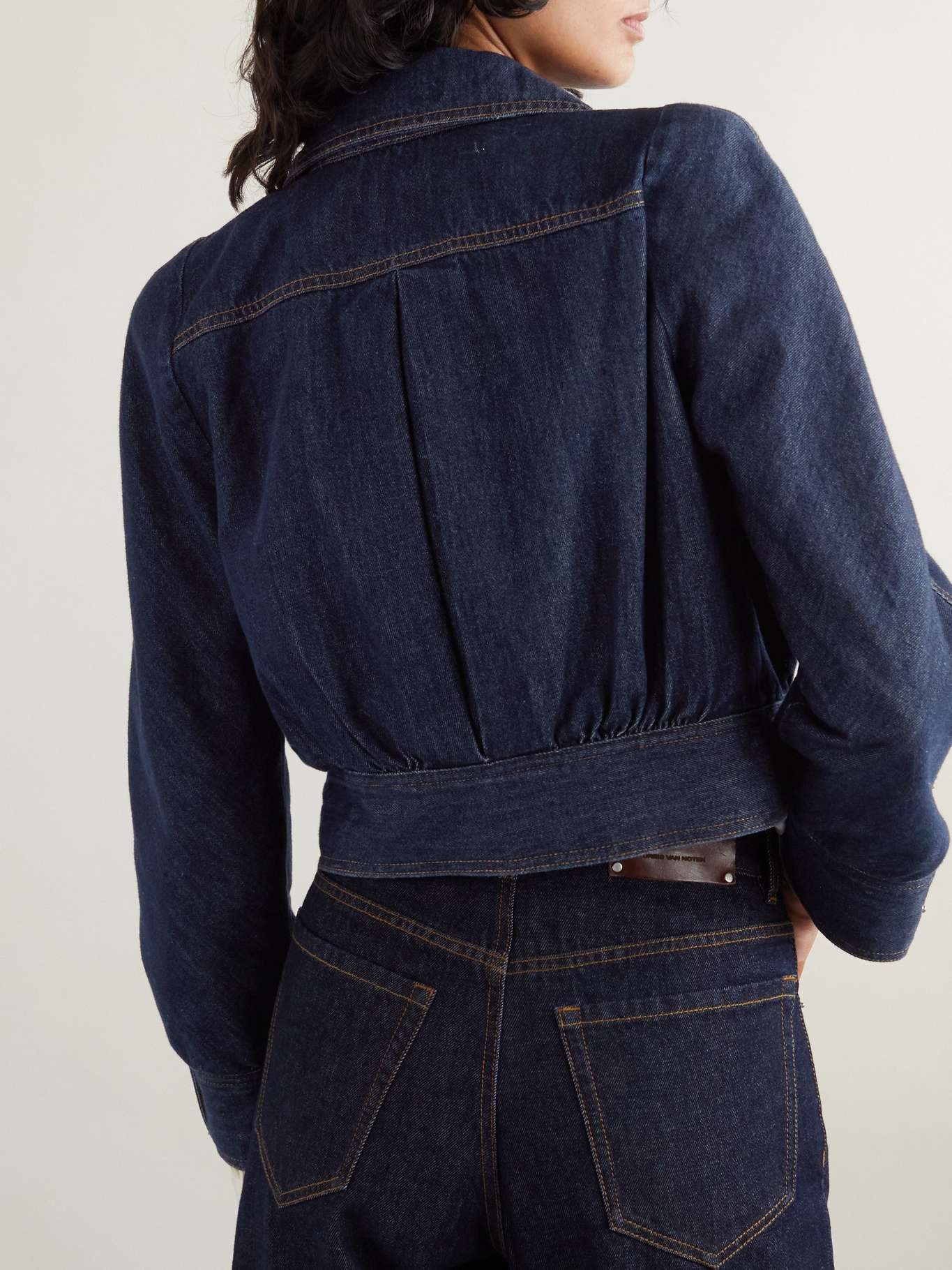 Cropped denim jacket Indigo - 4