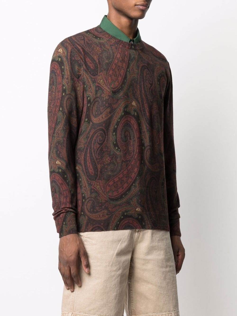 paisley crew-neck knit jumper - 3