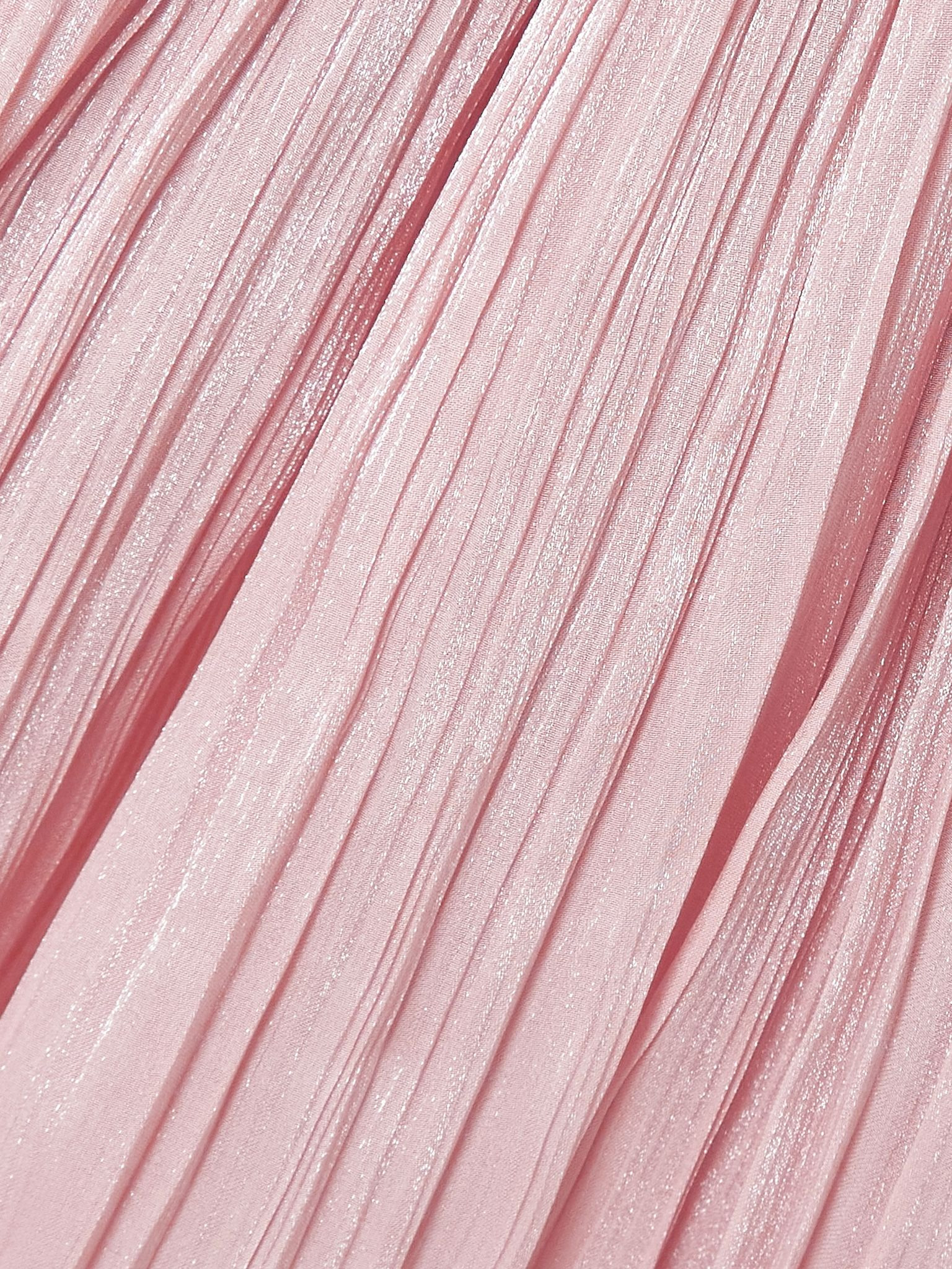Off-the-shoulder draped metallic plissé-taffeta gown Pink - 4