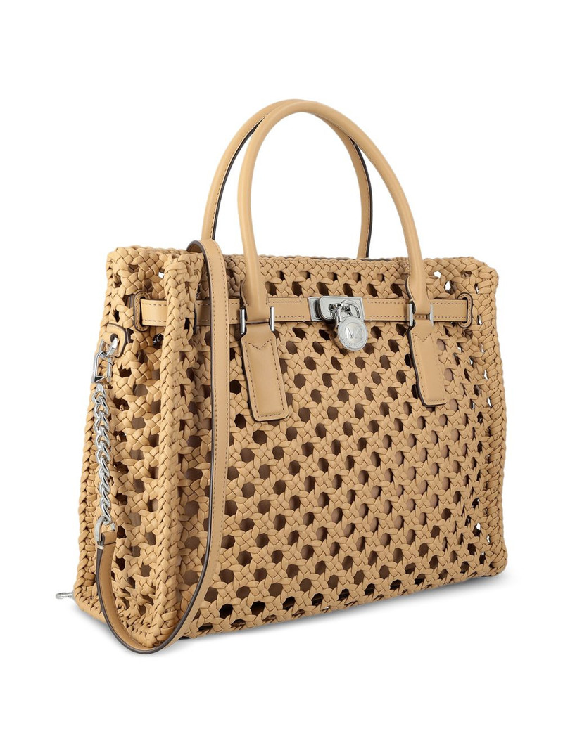 MICHAEL KORS woven padlock tote bag outlook