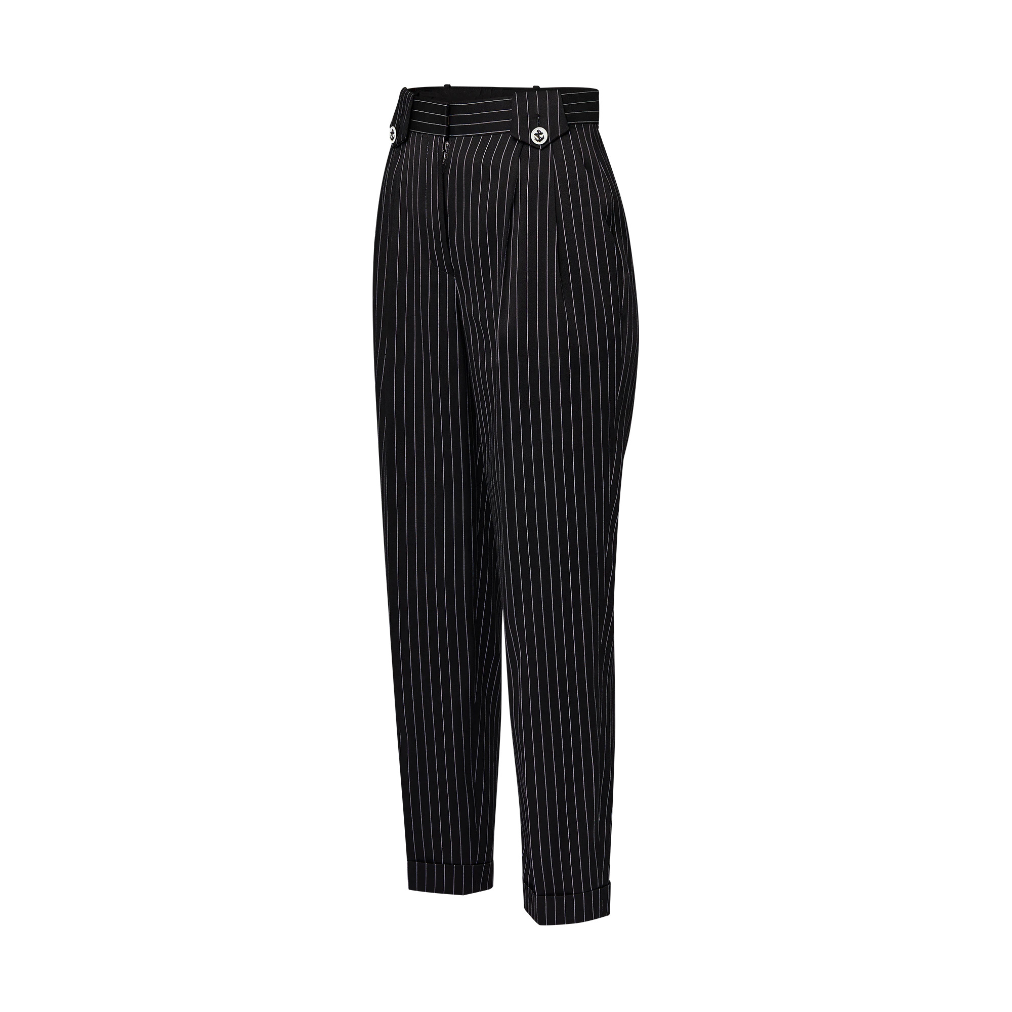 Tailored Pinstripe Carrot Pants - 2