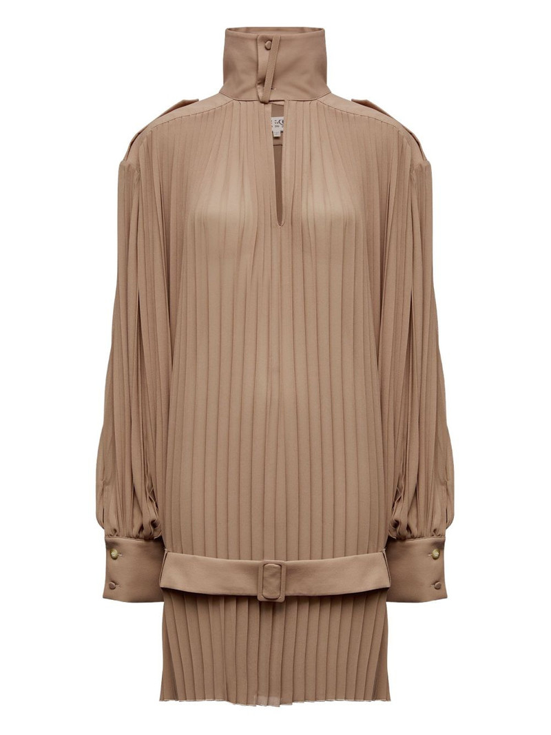 pleated high-neck dress 1