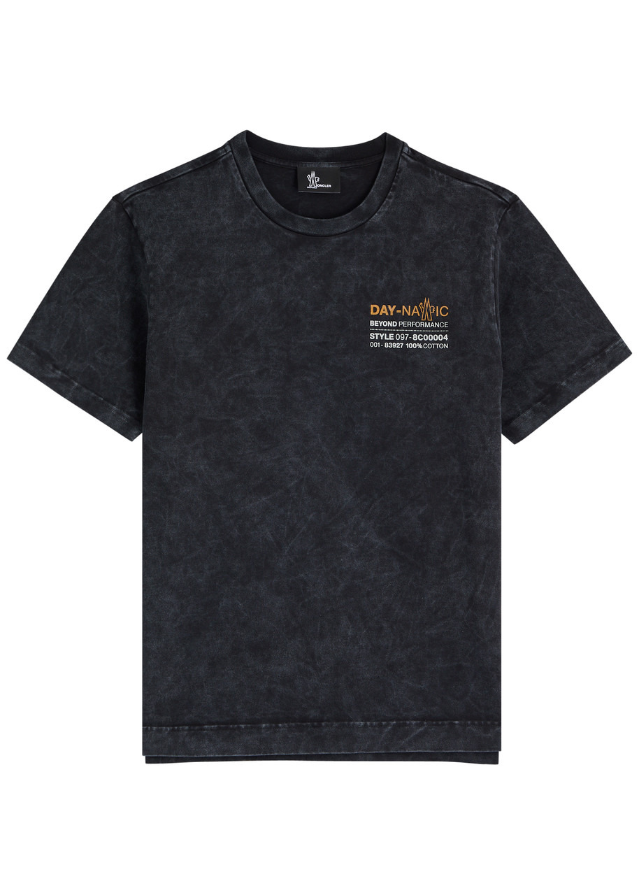 Printed faded cotton T-shirt - 1