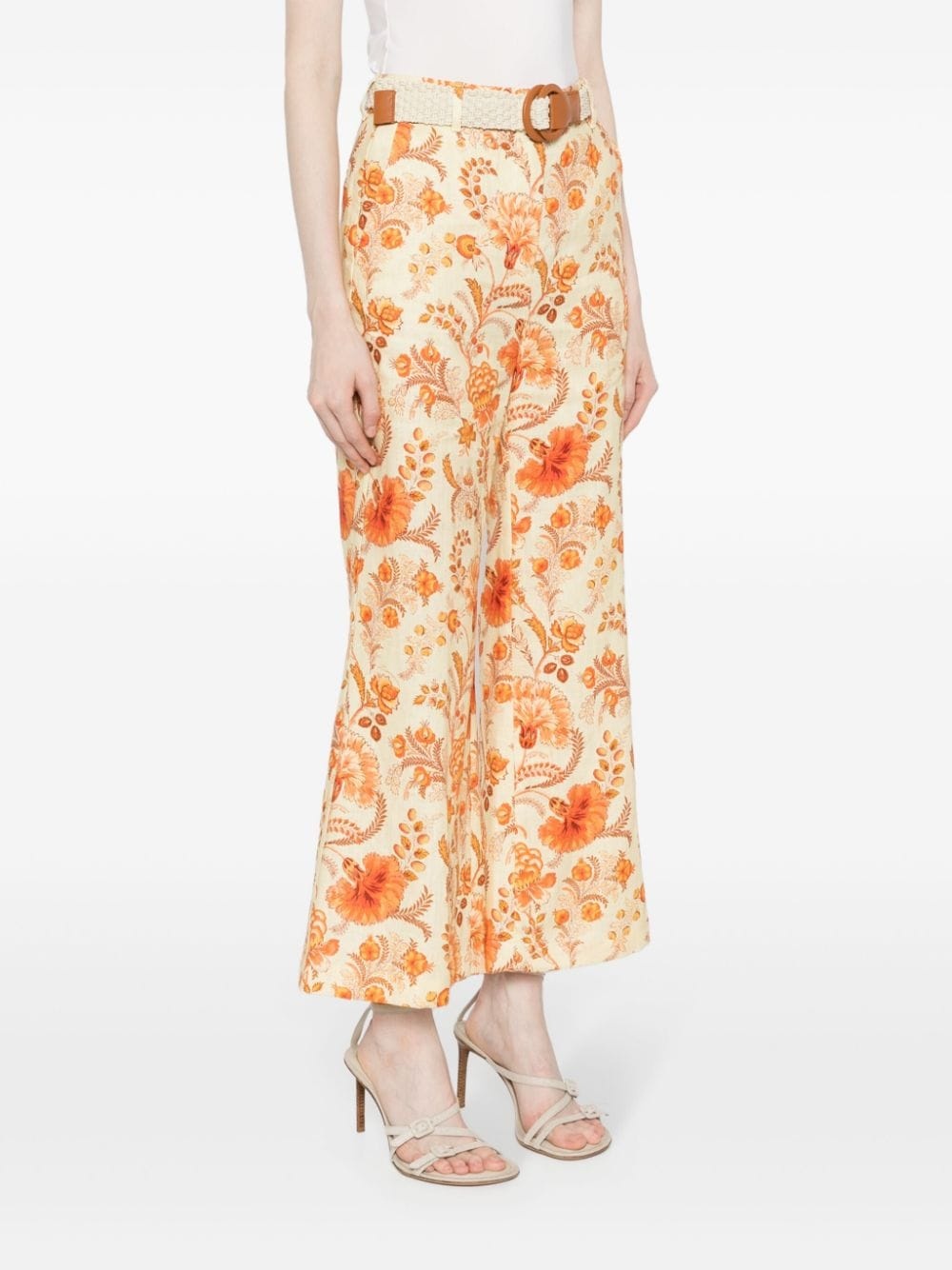 Junie floral-print linen trousers - 3