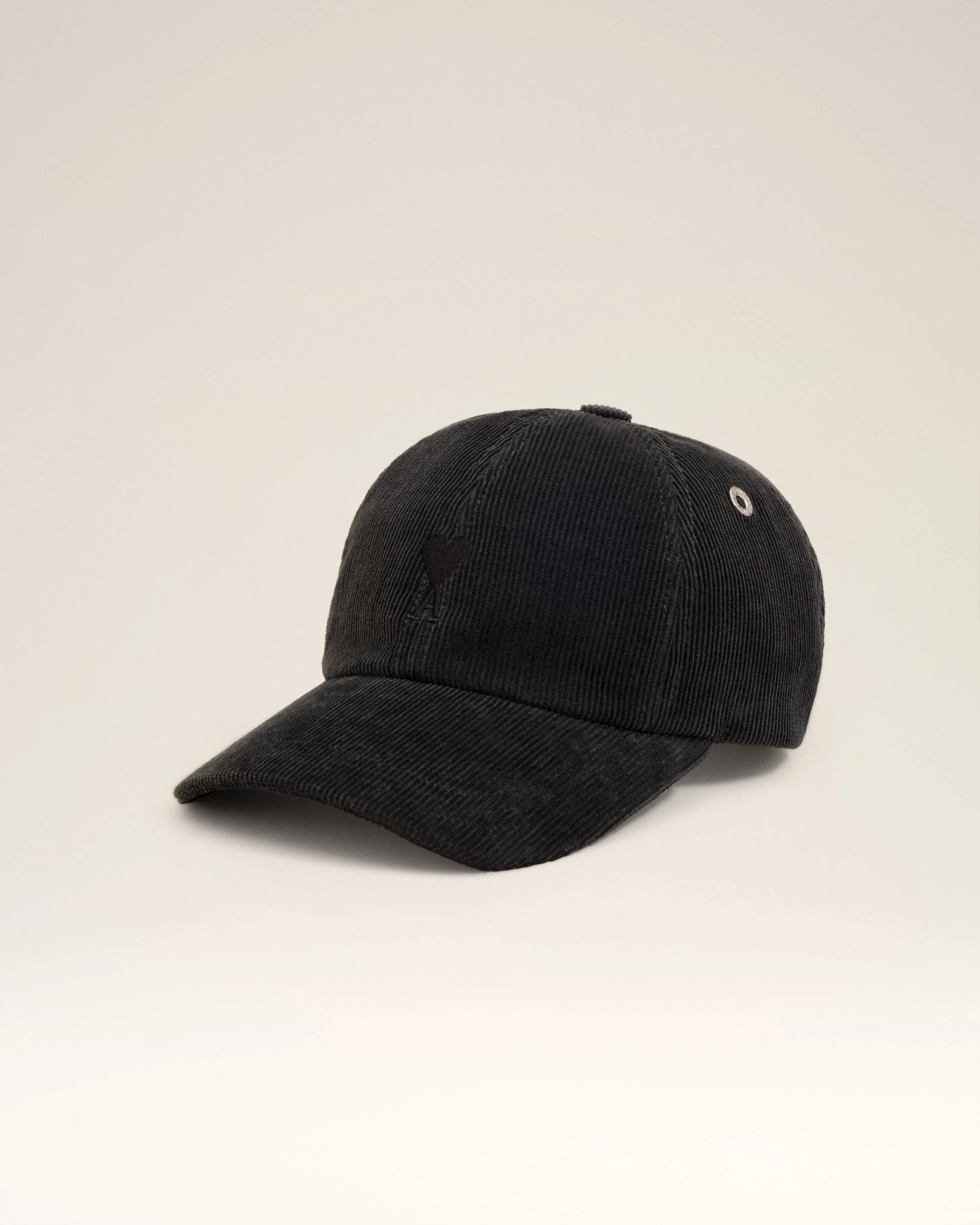 BLACK COTTON AMI DE COEUR CORDUROY CAP - 1